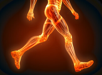 human male body gastrocnemius muscles anatomy system. illustration - obrazy, fototapety, plakaty