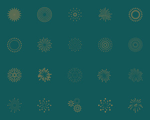 set of firework icon, sparkle, new year, chinese new year