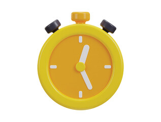 3d yellow stopwatch icon vector illustration