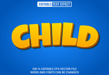 Obraz premium Editable 3d text style effect - Child text effect Template
