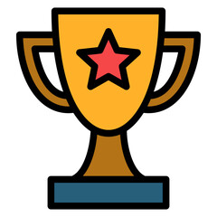 Trophy Outline Color Icon