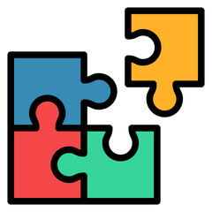 Puzzle Outline Color Icon