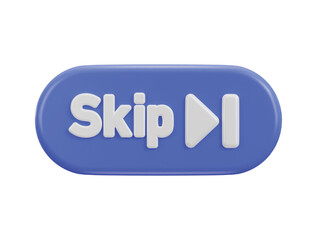 skip icon 3d render isolated background