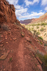 hiking the tanner trail in grand canyon national park, arizona, usa