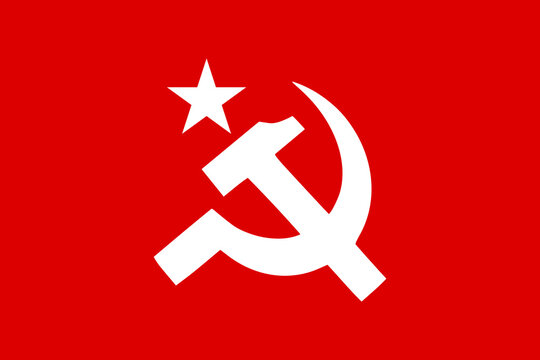 Marxist party flag, Communist  party. illustrator vector eps8.