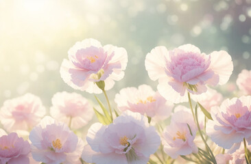 Fototapeta premium Pink carnation in the garden. AI