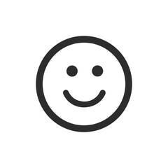 Fototapeta premium The icon of a person's smile. A smile, a human laugh. Simple linear flat illustration on a white background.