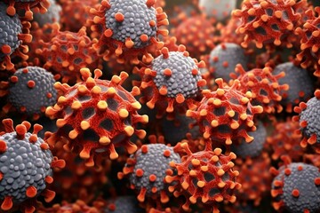 Cells of the monkeypox virus. Generative AI