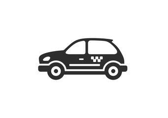 Flat taxi car icon design. Vehicle icon view from side
