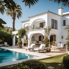 spanish villa costa del sol, finca in spain - obrazy, fototapety, plakaty