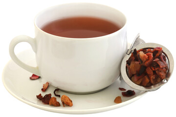Herbal tea of roselle, rose hips and apple