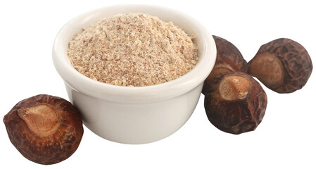 Aritha or Sapindus mukorossi with powder