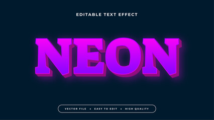 Obraz premium Black and purple violet neon 3d editable text effect - font style