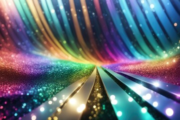 Fototapeta na wymiar Abstract glitter colorful lights background. Horizontal composition