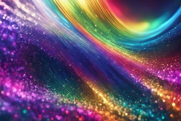 Abstract glitter colorful lights background. Horizontal composition