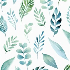 watercolor leaf pattern