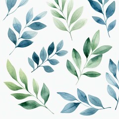 watercolor leaf pattern
