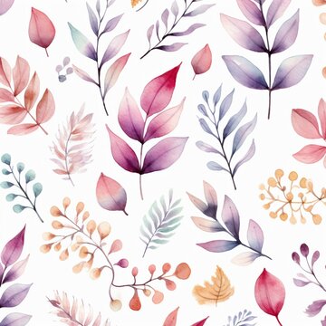 watercolor leaf pattern