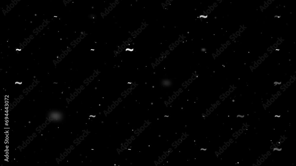 Poster template animation of evenly spaced tilde symbols of different sizes and opacity. animation of trans