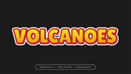 White orange and black volcanoes 3d editable text effect - font style