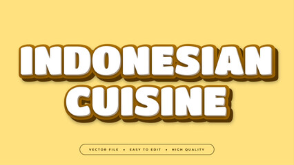 Yellow white and brown indonesia cuisine 3d editable text effect - font style