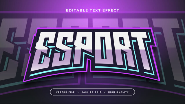 Orange blue and purple violet esport 3d editable text effect - font style