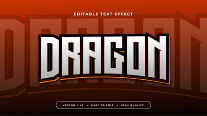 Red and white dragon 3d editable text effect - font style - obrazy, fototapety, plakaty