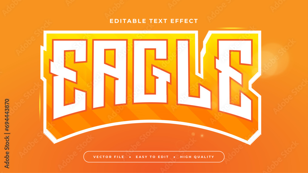 Poster white and orange eagle 3d editable text effect - font style