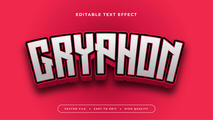 Red black and white gryphon 3d editable text effect - font style - obrazy, fototapety, plakaty