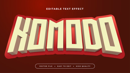 Red and yellow komodo 3d editable text effect - font style