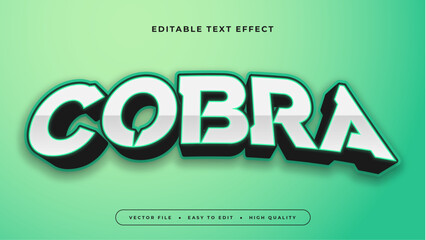 Green and white cobra 3d editable text effect - font style