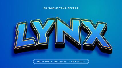 Blue yellow and black lynx 3d editable text effect - font style
