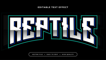 Blue green and white reptile 3d editable text effect - font style