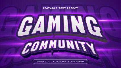 Purple violet and white gaming community 3d editable text effect - font style