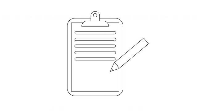 animated sketch of the exam paper board icon