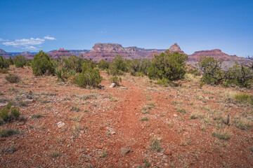 hiking the grandview trail in the grand canyon national park, arizona, usa