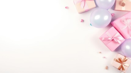 Birthday party background with copy space..