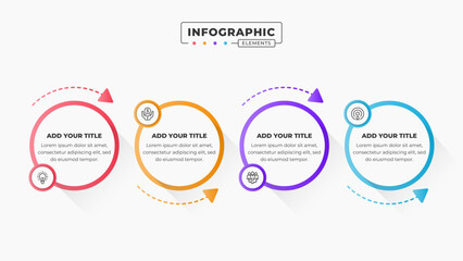 Vector business circle infographic design template with 4 steps or options