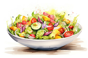 Food healthy fresh salad vegetable lettuce meal background
