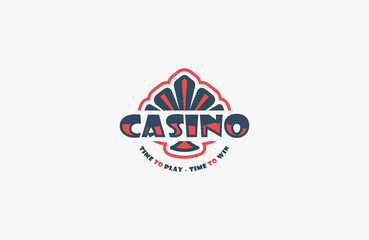 Casino poker logo design template flat vector