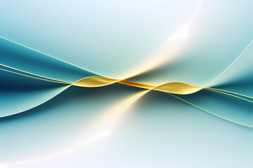 Gold Blue Wave Background, Abstract geometric background with liquid shapes. Vector illustration.