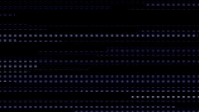 Dot line animation on black background ,fractal noise