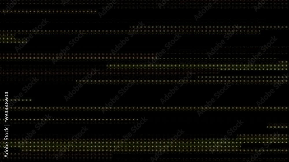 Poster dot line animation on black background ,fractal noise
