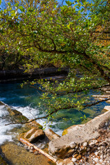 Voidomatis river springs in Vikos gorge, Zagori, Greece