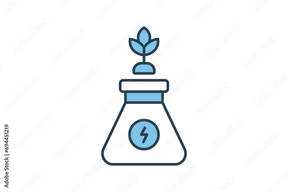 Poster biomass icon. icon related with energy and technological development . flat line icon style. simple 