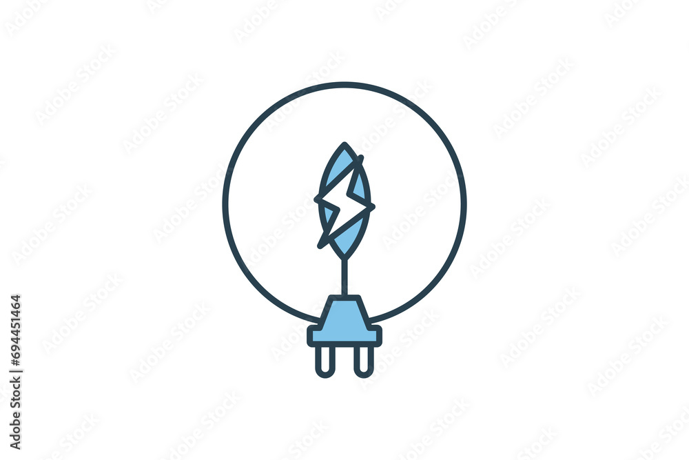 Poster biomass icon. icon related with energy and technological development . flat line icon style. simple 