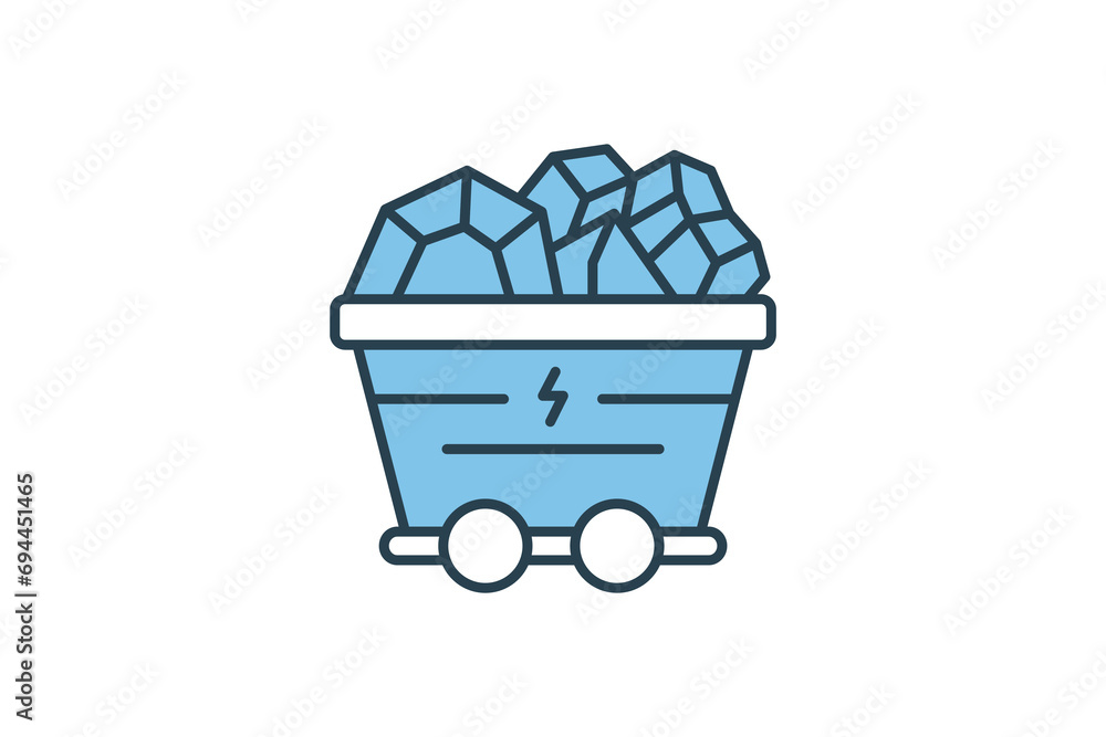 Poster coal icon. icon related with energy and technological development . flat line icon style. simple vec