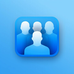Powder Blue Silhouette of a Group of People App Icon
