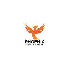 Phoenix bird symbol and logo design vector illustration