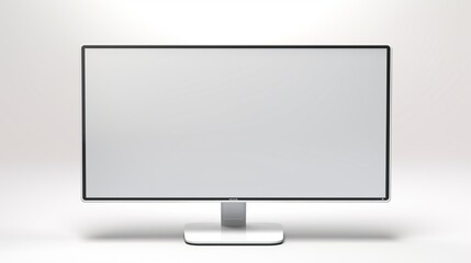 the sleek elegance of a modern computer monitor, its slim bezels and vibrant display perfectly framed against a pure white backdrop, showcasing the epitome of visual clarity and technology.